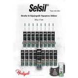 17 Adet Selsil Beyaz Renk Strafor & Süpürgelik Silikon 300 Ml Ve Rosıe