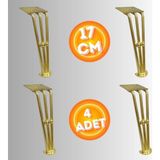 17 cm Metal Boncuklu Koltuk Ayağı Mobilya Ayağı Ünite Ayağı Konsol Ayağı Puf Berjer Ayağı (4ADET) - Gold