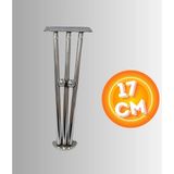 17 cm Metal Boncuklu Koltuk Ayağı Mobilya Ayağı Ünite Ayağı Konsol Ayağı Puf Berjer Ayağı - Krom