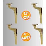 17 cm Metal Zirve Ayak Koltuk Ayağı Mobilya Ayağı Ünite Ayağı Konsol Ayağı Puf Berjer Ayağı ( 4 Adet ) - Gold