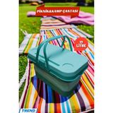 17 Litre Yeşil Piknik Çantası - Piknik Sepeti - Kamp Sepeti