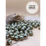17 mm Ahşap Boncuk (50 gr 32 Adet)Geniş Delik Çapı 6 mm Makrome Çanta Bileklik Takı Renkli - Altın Sarı