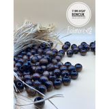 17 mm Ahşap Boncuk (50 gr 32 Adet)Geniş Delik Çapı 6 mm Makrome Çanta Bileklik Takı Renkli - Kahverengi