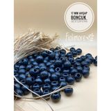 17 mm Ahşap Boncuk (50 gr 32 Adet)Geniş Delik Çapı 6 mm Makrome Çanta Bileklik Takı Renkli - Siyah