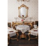 17 Parça İğne Oyası Vitrin Takımı – Makine işi - Krem - 75x75cm