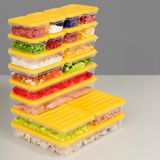 17 Parça Mikrodalga Uyumlu Organizer Saklama Kabı - 1X2400ML 2X1170ML 2X1200ML 4X600ML 8X240ML Sarı