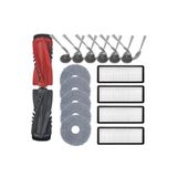 17 Parça Roborock Qrevo CurV/Qrevo C/EDGE-Edge C/Curv 5A1-Curv S5X Robot Süpürge 5 Adet Mop Paspas,4 Adet Hepa Filtre,6 Adet Yan Fırça,1 Set(2 Adet) Ana Fırça Yedek Parça Aksesuar Seti