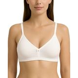 170 - Pamuklu V-Yaka Bralet Sütyen Telsiz Süngersiz - Ekru, 90 B