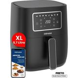1700W Dijital Xl Airfryer, 8 Ön Program, Yağsız Kızartma, Sıcak Hava Fritöz - Ahşap