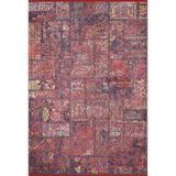 170x240 cm Chennai Kırmızı Modern Yün El Dokuma Modern Geometrik Etnik Eskitme Desenli Boho Oturma Odası Salon Yolluk Koridor Mutfak Halısı