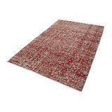 170x265 cm Kareli Kilim Kırmızı Kareli Yün El Dokuma Modern Geometrik Etnik Eskitme Desenli Boho Oturma Odası Salon Yolluk Koridor Mutfak Halısı