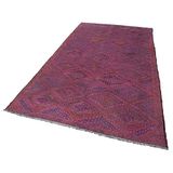 170x290 cm Geometrik Kilim Pembe Geometrik Yün El Dokuma Modern Geometrik Etnik Eskitme Desenli Boho Oturma Odası Salon Yolluk Koridor Mutfak Halısı