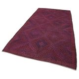 170x330 cm Geometrik Kilim Pembe Geometrik Yün El Dokuma Modern Geometrik Etnik Eskitme Desenli Boho Oturma Odası Salon Yolluk Koridor Mutfak Halısı