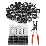 171 adet 6-25mm yaylı bant hortum kelepçeleri döner düz pense ile 15 boyutları çeşitler kiti, yakıt hattı silikon vakum hortumu çelik klip kelepçe, otomotiv, deniz, bahçe alçak basınçlı hava borusu