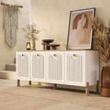 1740 Napoli 180 Cm (Membran Mdf Kapaklı) Bohem Konsol Sepet - Beyaz