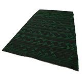 174x332 cm Geometrik Kilim Yeşil Geometrik Yün El Dokuma Modern Geometrik Etnik Eskitme Desenli Boho Oturma Odası Salon Yolluk Koridor Mutfak Halısı