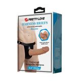 17,5 cm Belden Bağlamalı İçi Boş 7 cm Dolgulu Strapon Penis - Houston - BDM1343