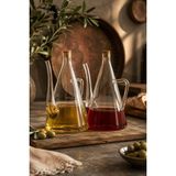 17558 2li Kapaklı Ölçekli Cam Yağlık Sirkelik Yağdanlık 500ML - 500 ml