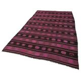 176x315 cm Geometrik Kilim Pembe Geometrik Yün El Dokuma Modern Geometrik Etnik Eskitme Desenli Boho Oturma Odası Salon Yolluk Koridor Mutfak Halısı