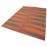178x257 cm Degrade Kilim Turuncu Çizgili Yün El Dokuma Modern Geometrik Etnik Eskitme Desenli Boho Oturma Odası Salon Yolluk Koridor Mutfak Halısı