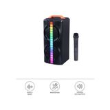1790 Kablosuz Mikrofonlu Rgb Ledli Taşınabilir Bluetooth Hoparlör Parti Speaker