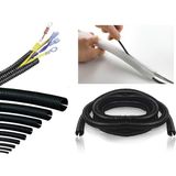 17MM Yarıklı Spiral Hortum 10 Metre Kablo Gizleme Izolasyon Borusu Esnek Siyah