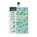 17x24 CM 100 YAPRAK PLANLAYICI DEFTER STİCKER AYLIK HAFTALIK YILLIK YEMEK PLANNER SERT KAPAK TELLİ 124