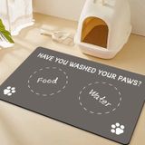 18 "× 30" Köpek Maması Mat-Emici Kedi Köpek Minderi Yiyecek ve Su Kasesi için, Leke Yok Hızlı Kuru Köpek Su Sebili Mat, Dağınık İçenler için Kauçuk Destekli Kaymaz Kedi Köpek Maması Matı-Koyu Gri