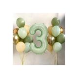 18 Adet Avokado Yeşil Lateks Balonlar 32 Inç Retro Yeşil Numarası Foly, 3