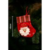 18 cm Kadife Yeşil Çizgili Noel Baba Desenli Yılbaşı Çorabı – Mini Ağaç ve Ev Dekor Süsü