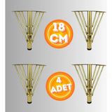 18 cm Metal 3 Telli Koltuk Ayağı Mobilya Ayağı Ünite Ayağı Konsol Ayağı Puf Berjer Ayağı (4 Adet) - Gold