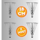 18 cm Metal 3 Telli Koltuk Ayağı Mobilya Ayağı Ünite Ayağı Konsol Ayağı Puf Berjer Ayağı (4 Adet) - Krom