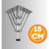 18 cm Metal 3 Telli Koltuk Ayağı Mobilya Ayağı Ünite Ayağı Konsol Ayağı Puf Berjer Ayağı - Krom