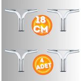 18 cm Metal Magnolia Koltuk Ayağı Mobilya Ayağı Ünite Ayağı Konsol Ayağı Puf Berjer Ayağı (4 Adet) - Krom