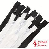 18 cm Siyah Beyaz Fermuar 10 Adet 5 Siyah 5 Beyaz - Siyah - Beyaz