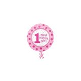 18 Inc Yuvarlak 1 Yaş Pembe Folyo Balon