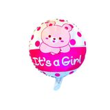 18 Inc Yuvarlak Ayicik Pembe Folyo Balon