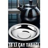18 Li Metal Çay Tabağı Veneta Design Seti - Renkli