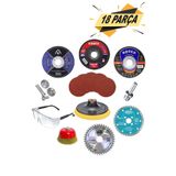 18 Parça Spiral Avuç Taşlama Cırt Zımpara Ahşap Inox Metal Mermer Kesici Kesme Flap Disk