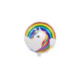 18'' Yuvarlak Gökkuşağı Unicorn Folyo Balon
