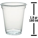 180 cc Plastik Pet Bardak, Otomat Bardağı - Şeffaf - 300 Adet Tek Kullanımlık Bardak
