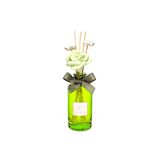180 ml Yeşil Cam Şişe Çiçek Bambu Çubuklu White Jasmin Oda Kokusu