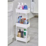 180 x 66 x 30 3 Katlı Banyo Rafı Banyo Düzenleyici 300 x 180 Kapaksız Plastik Çekmecesiz Beyaz Açık