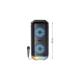 1800 Mah 6,5"x2 Mikrofonlu LED Işıklı Bluetooth Hoparlör Bts-95 - 01-Siyah
