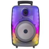 1802 Kablolu Mikrofonlu RGB Ledli Taşınabilir Bluetooth Hoparlör Parti Speaker 180206