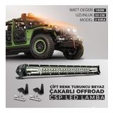 180W 55 Cm Çift Sıra 5 Modlu Turuncu Beyaz Off Road Led Bar