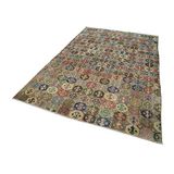 180x287 cm Kareli Kilim Kahverengi Kareli Yün El Dokuma Modern Geometrik Etnik Eskitme Desenli Boho Oturma Odası Salon Yolluk Koridor Mutfak Halısı
