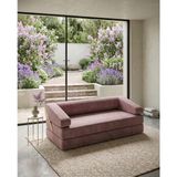 180X90 cm Yatak Olabilen Modüler Sünger Koltuk | Hareketli Sırt Dayamalı | Çıkarılabilir & Yıkanabilir Kılıf | Fitilli Kadife - Pembe