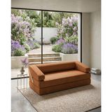180X90 cm Yatak Olabilen Modüler Sünger Koltuk | Hareketli Sırt Dayamalı | Çıkarılabilir & Yıkanabilir Kılıf | Fitilli Kadife - Turuncu