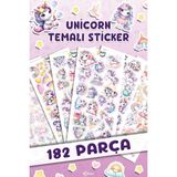 182 Adet Unicorn Sticker Seti - Kalem Suluk Defter Cam Masa Laptop Tablet Sticker Suya Dayanıklı - Yok - 10